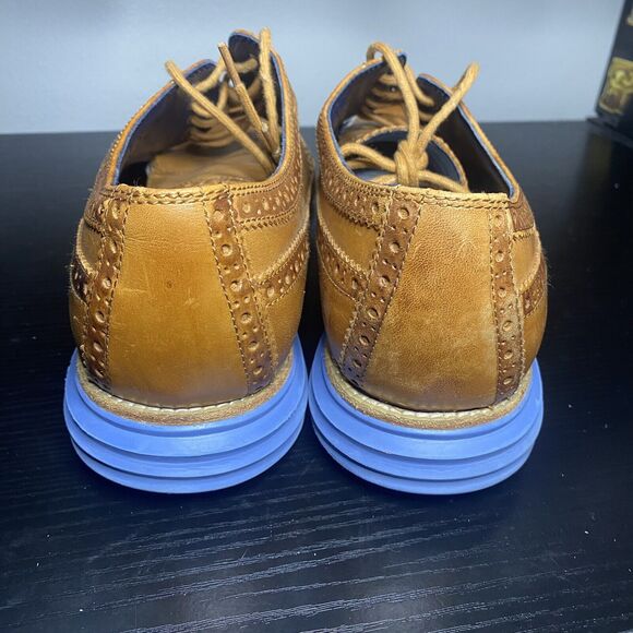 Cole Haan Tan and Blue Oxfords - Picture 7 of 11